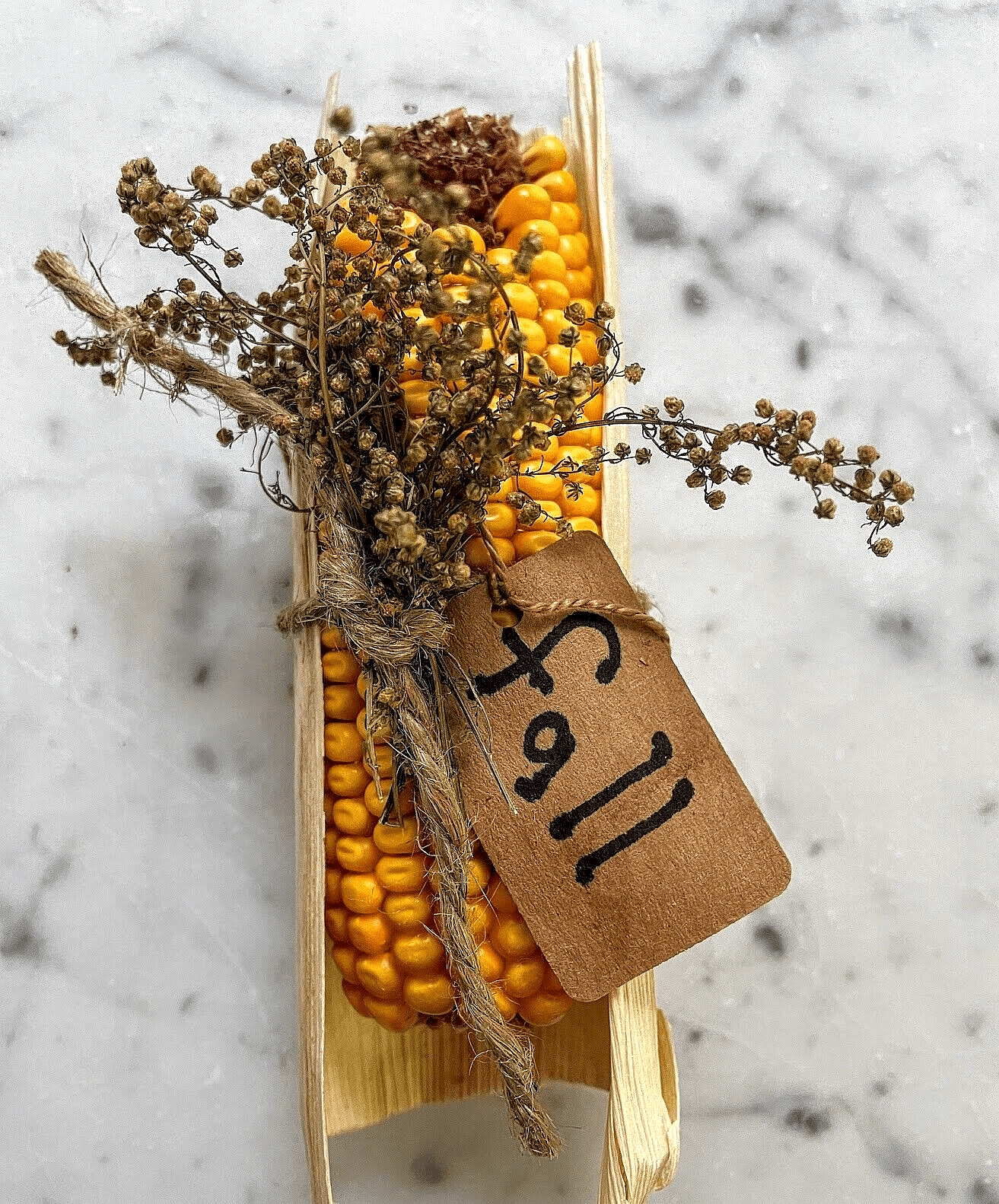Primitive Fall Small Dried Corn Cob Sweet Annie Bowl Filler Farmhouse - The Primitive Pineapple Collection