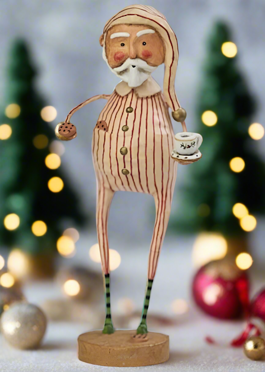 Christmas Folk Art Late Night Snack Santa Claus Christmas 7" 22122 Figurine - The Primitive Pineapple Collection