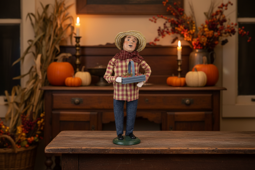 Byers Choice Carolers New 2022 Harvest Man Fruit Basket 4868M Authorized Dealer - The Primitive Pineapple Collection