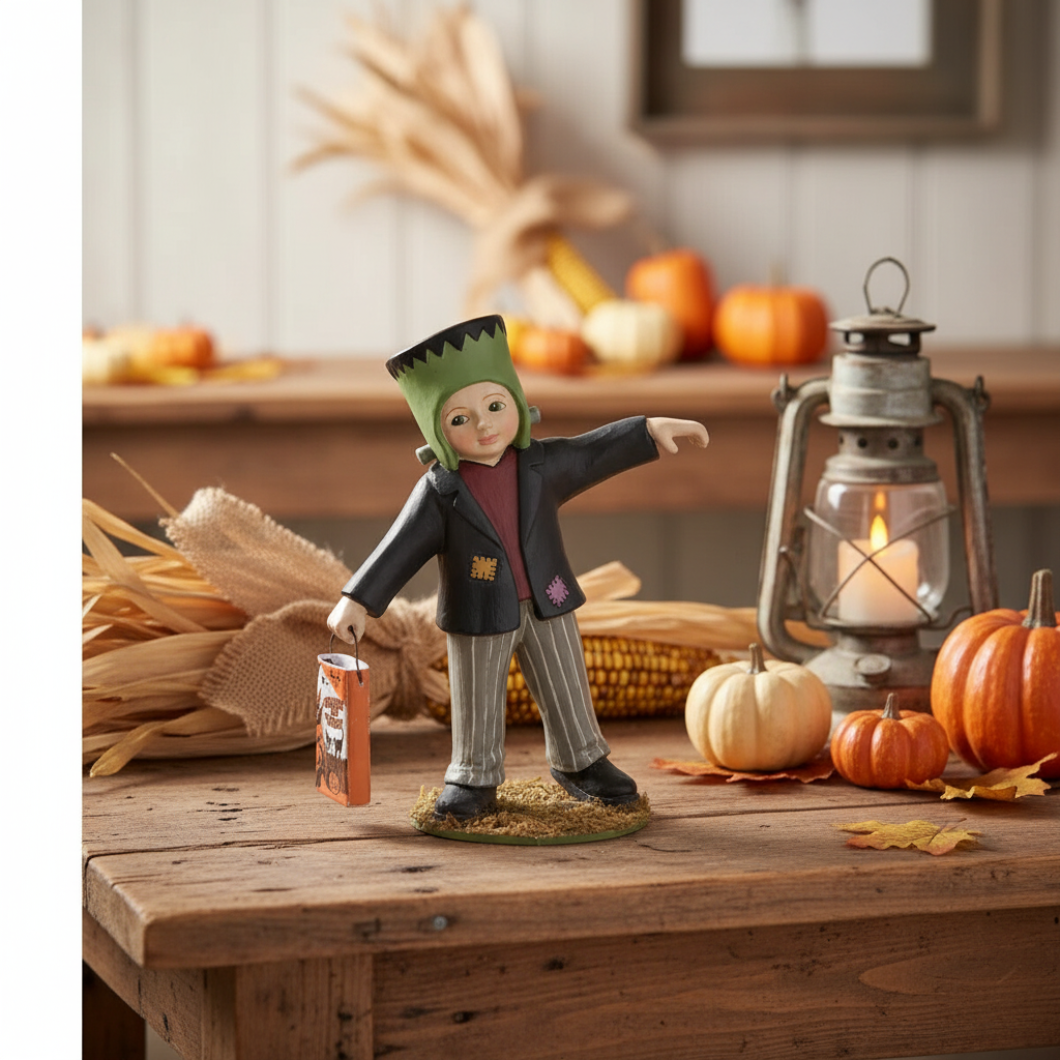 Bethany Lowe Halloween Frankenstein Larry Figurine Trick or Treater TD1205 - The Primitive Pineapple Collection