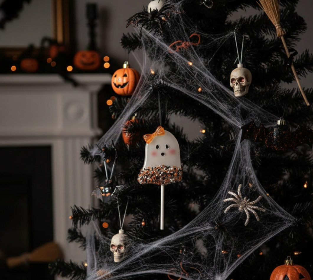 Bethany Lowe Halloween Ghostie Girl Lollipop Ornament w/ Sprinkles TF1261G - The Primitive Pineapple Collection