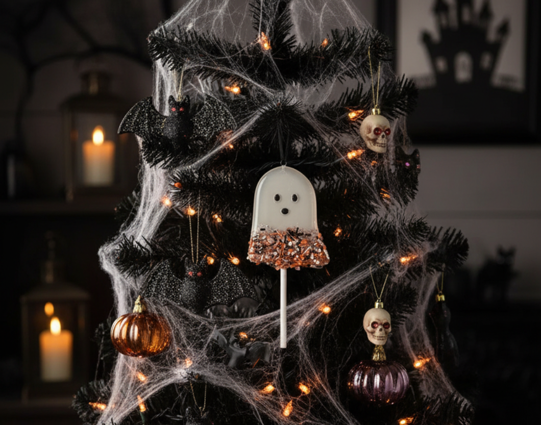 Bethany Lowe Halloween Ghostie Boy Lollipop Ornament w/ Sprinkles TF1261B - The Primitive Pineapple Collection