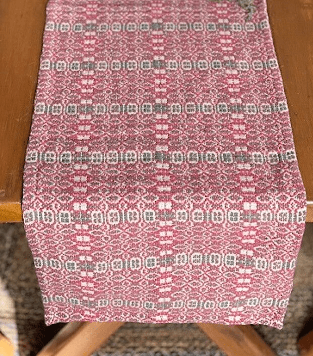 Primitive Wentworth Red Green and Linen Color 34" Table Topper Textile Christmas - The Primitive Pineapple Collection