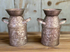 Primitive Farmhouse 4" Galvanized Milk Can Salt & Pepper Country Decor - The Primitive Pineapple Collection
