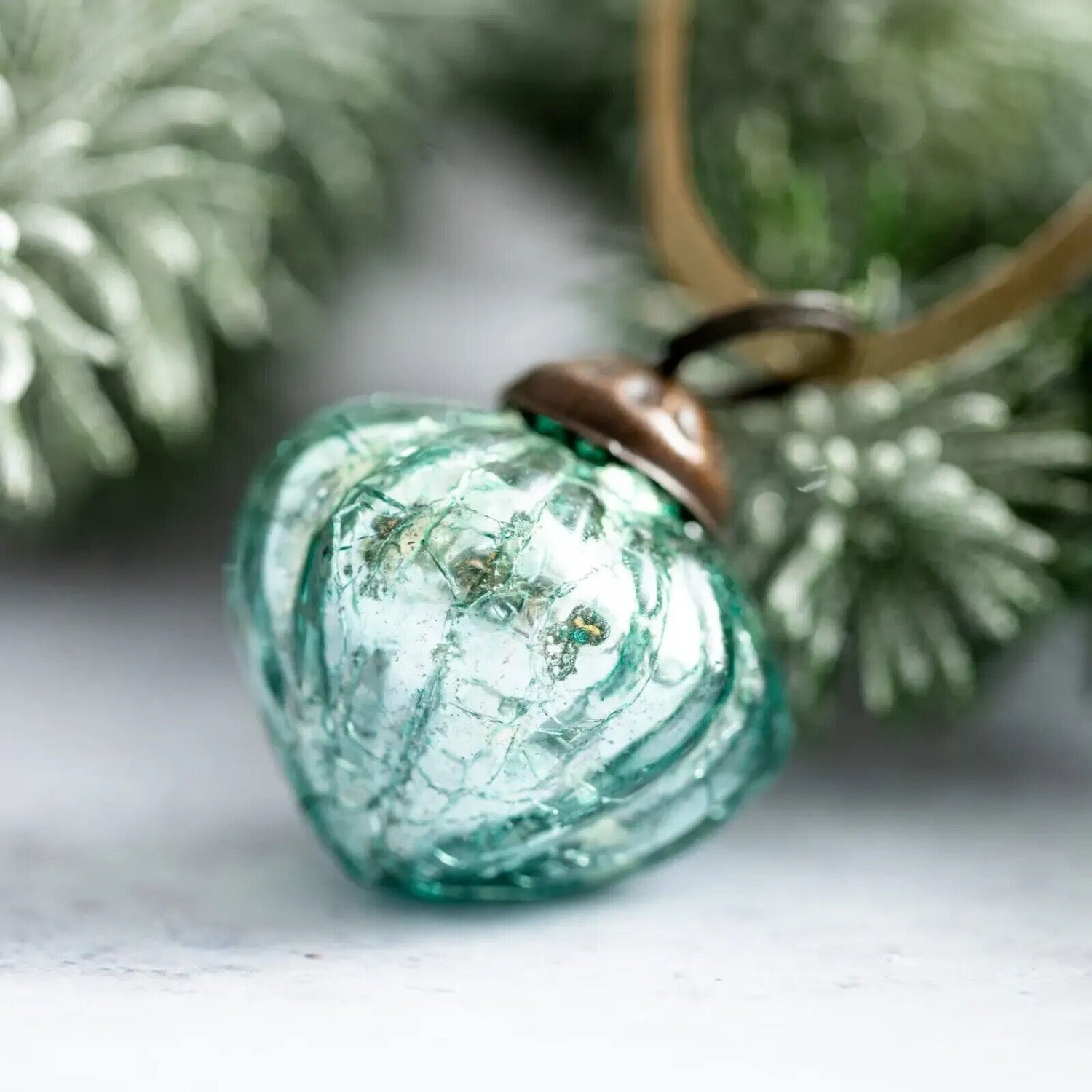 Christmas 6 pc Handmade 1" Glass Christmas Lantern Shape Ornament Vintage Look - The Primitive Pineapple Collection