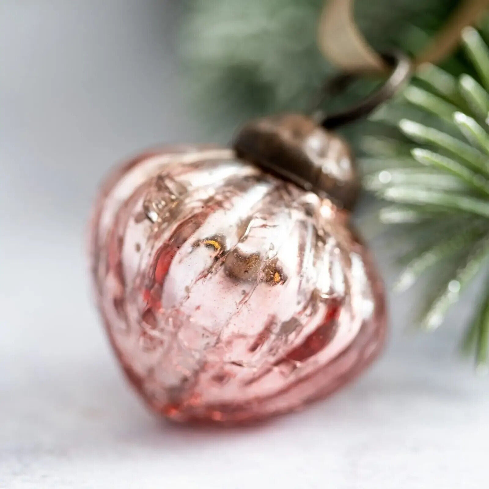 Christmas 6 pc Handmade 1" Glass Christmas Lantern Shape Ornament Vintage Look - The Primitive Pineapple Collection