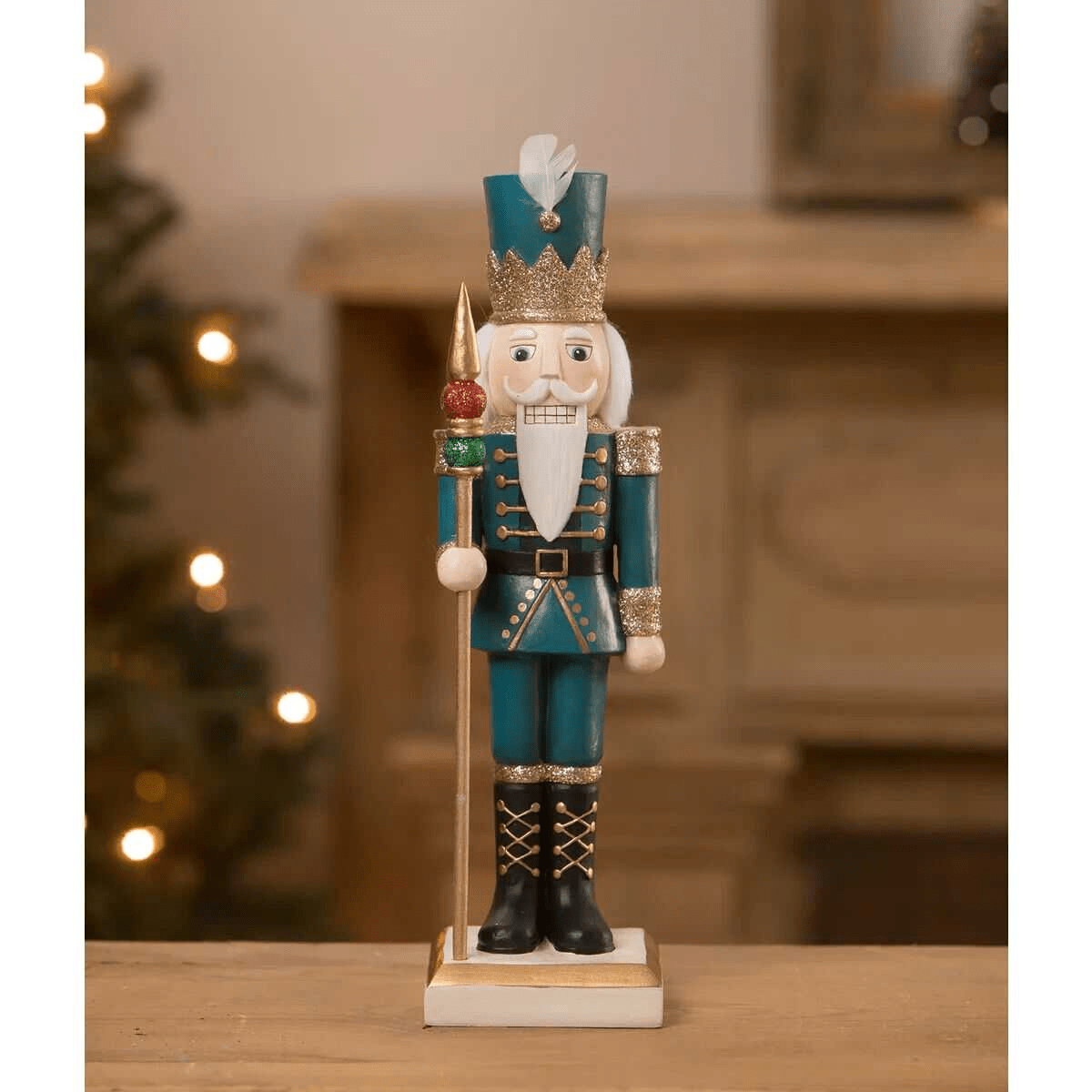Bethany Lowe 13" Christmas Sapphire Nutcracker TD1150 - The Primitive Pineapple Collection