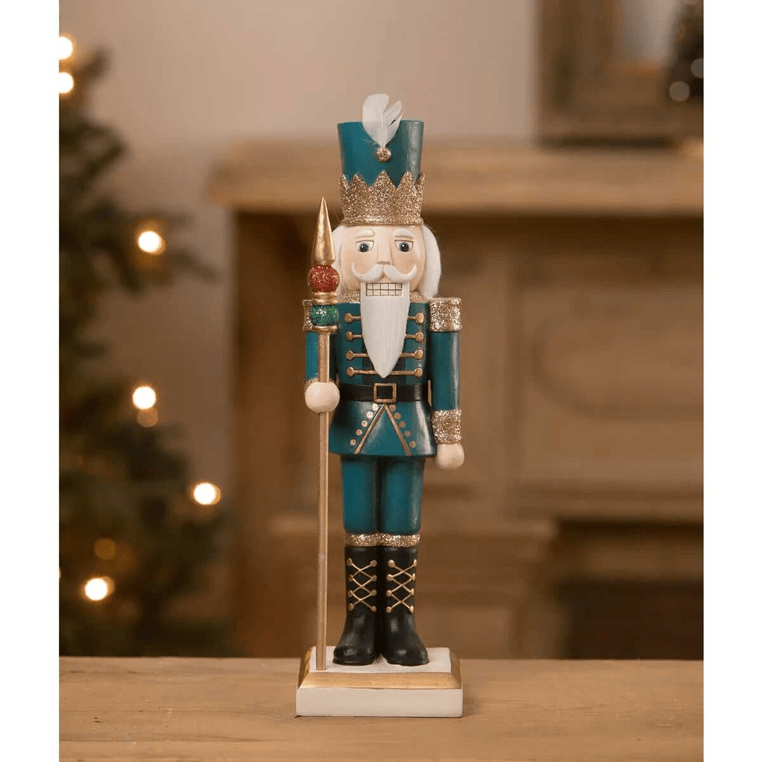 Bethany Lowe 13&quot; Christmas Sapphire Nutcracker TD1150 - The Primitive Pineapple Collection