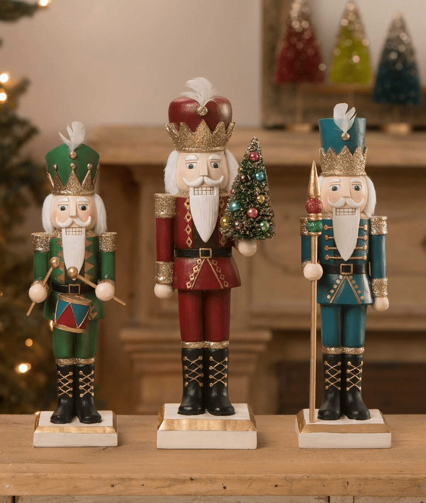 Bethany Lowe 13" Christmas Sapphire Nutcracker TD1150 - The Primitive Pineapple Collection