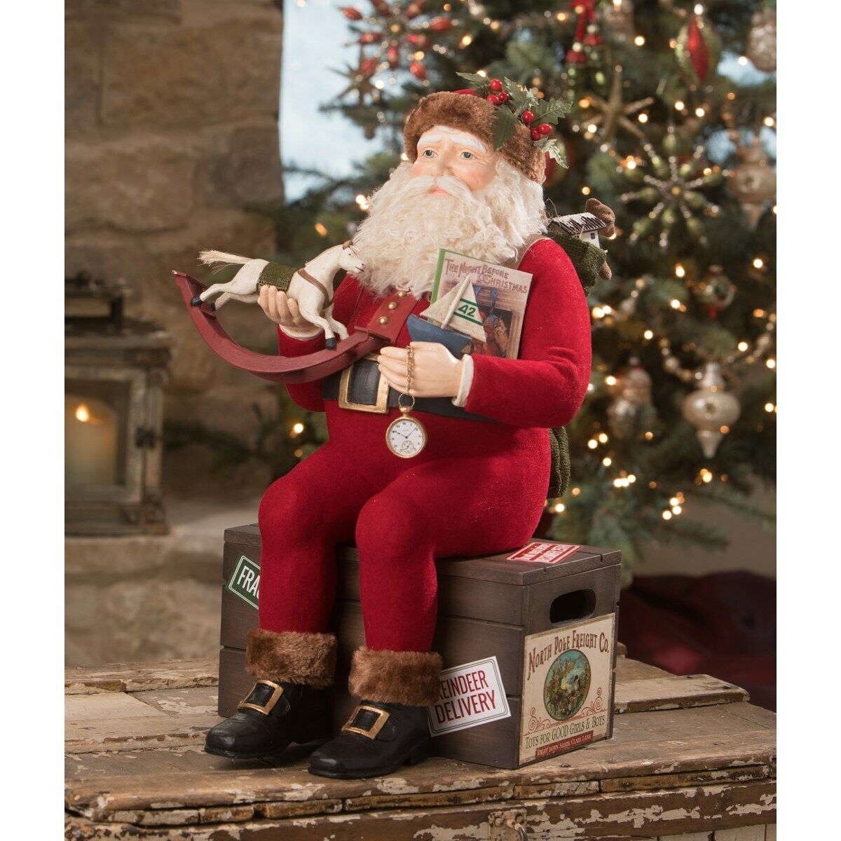 Bethany Lowe North Pole Freight Nast Santa TD0032 - The Primitive Pineapple Collection