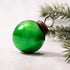 Christmas Handcrafted 2" Pearlescent Emerald Glass Ball Ornament - The Primitive Pineapple Collection