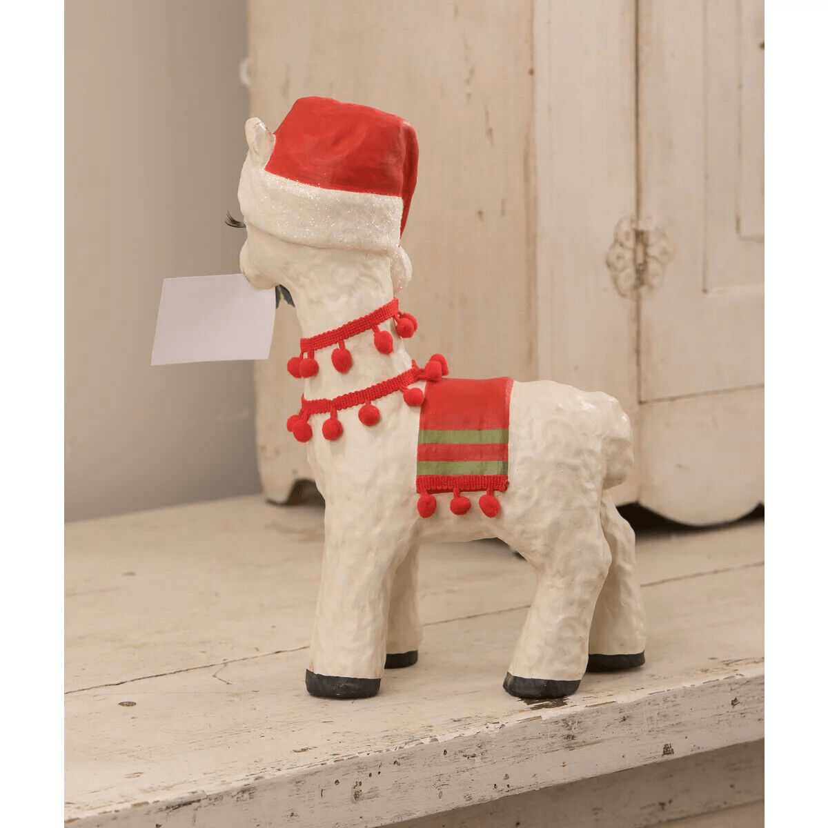 Bethany Lowe Christmas 13" Llama w/ Santa Letter TJ1315 - The Primitive Pineapple Collection