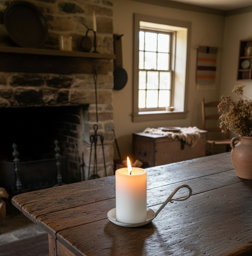 Primitive Farmhouse Antiqued White Jar Or Pillar Candle Holder - The Primitive Pineapple Collection