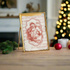Vintage Look Christmas Metal Frame with Retro Santa 7.25" - The Primitive Pineapple Collection