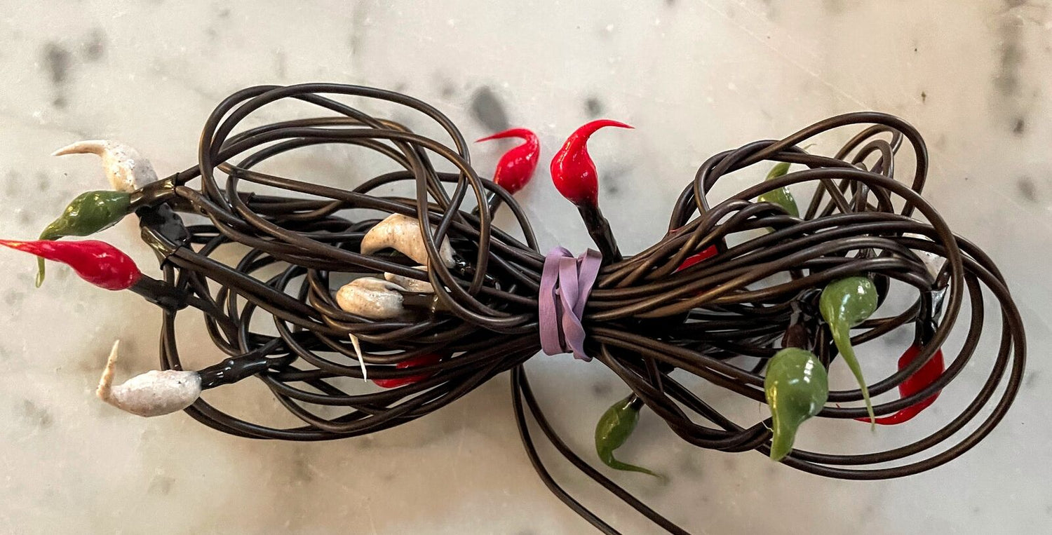 Primitive/Country 20 Count Electric Silicone Dipped Lights Christmas Color - The Primitive Pineapple Collection