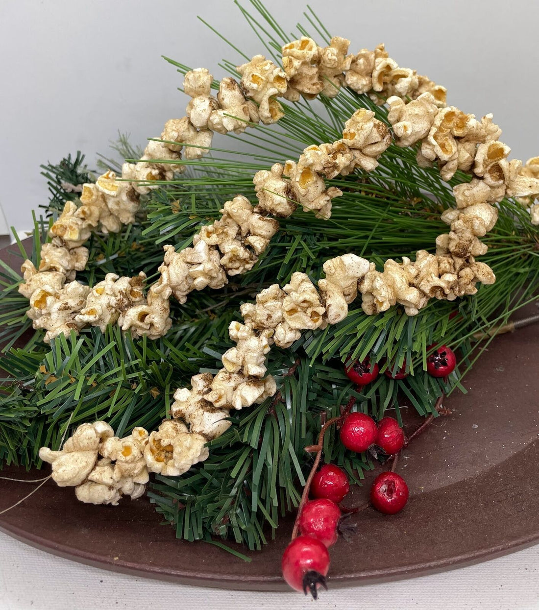 Primitive Colonial Christmas Wax Dipped Cranberry Spice 6 ft Popcorn Garland - The Primitive Pineapple Collection