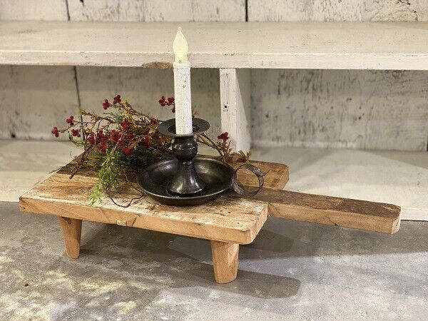 Primitive Country Farmhouse Early American Colonial Antique Finish Candle Holder - The Primitive Pineapple Collection