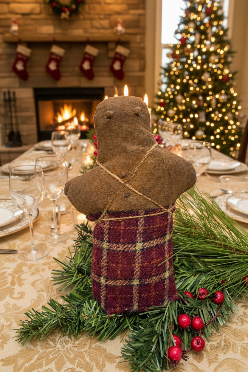 Primitive Handcrafted Gingerbread Men 11" Bowl Filler - The Primitive Pineapple Collection