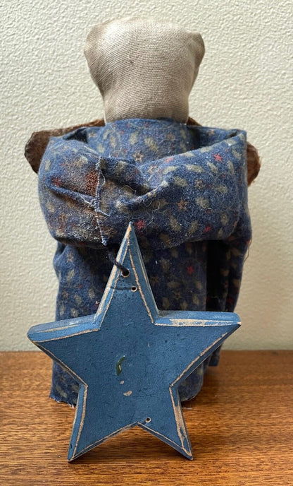 Primitive Christmas Amish Angel with Wood Star Doll 2 sizes