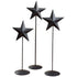 Primitive Country Farmhouse Black Star Pedestal 3pc - The Primitive Pineapple Collection