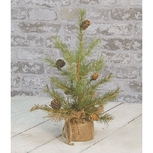 Primitive Farmhouse Christmas Pine Tree w/ Pinecones 12" - The Primitive Pineapple Collection