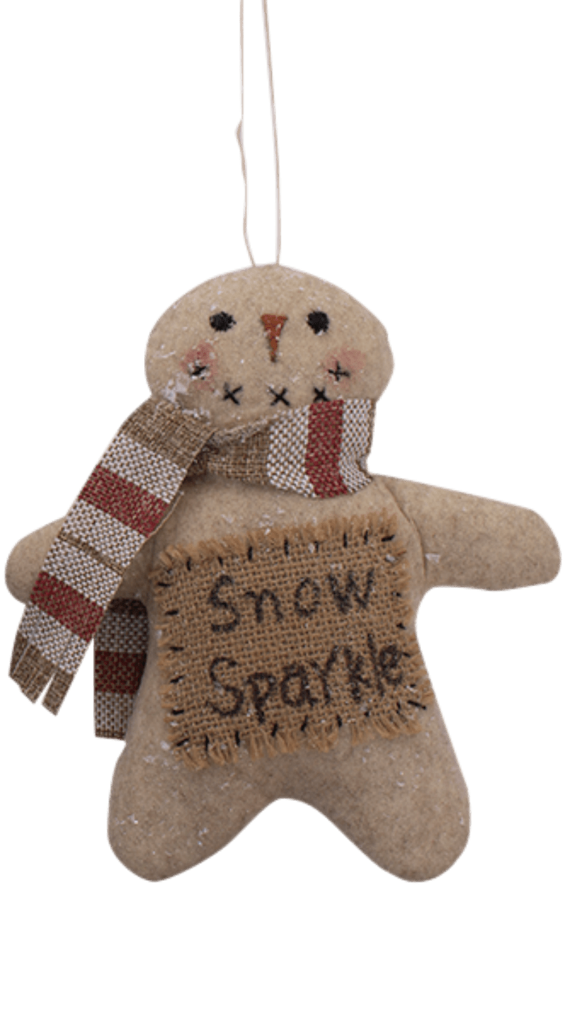 Christmas Folk art Snow Dusted Snowman Doll 8.5" 3 Styles Scarf - The Primitive Pineapple Collection