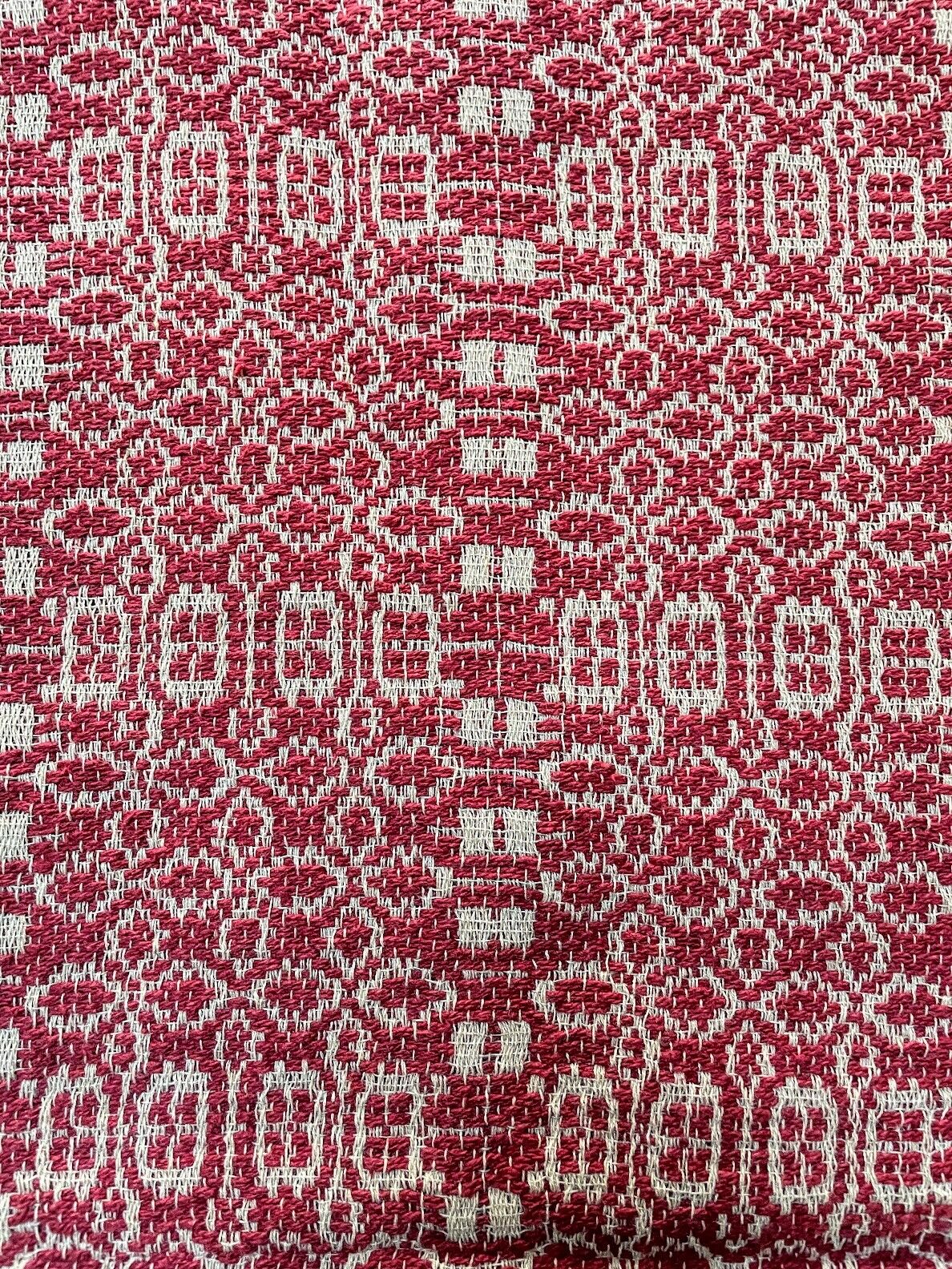 Primitive Wentworth Red and Linen 14" x 56" Long Runner Textile Farmhouse - The Primitive Pineapple Collection