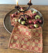 Primitive Patriots Knot Weave Cranberry,Green, Tan 34" Square Table Topper - The Primitive Pineapple Collection