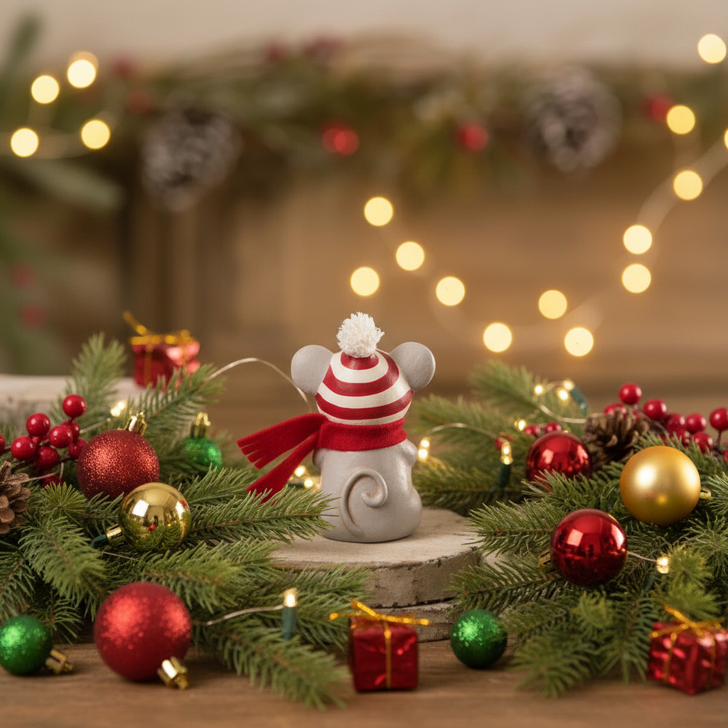 Bethany Lowe Christmas Starlight The Christmas Mouse MA1068 - The Primitive Pineapple Collection