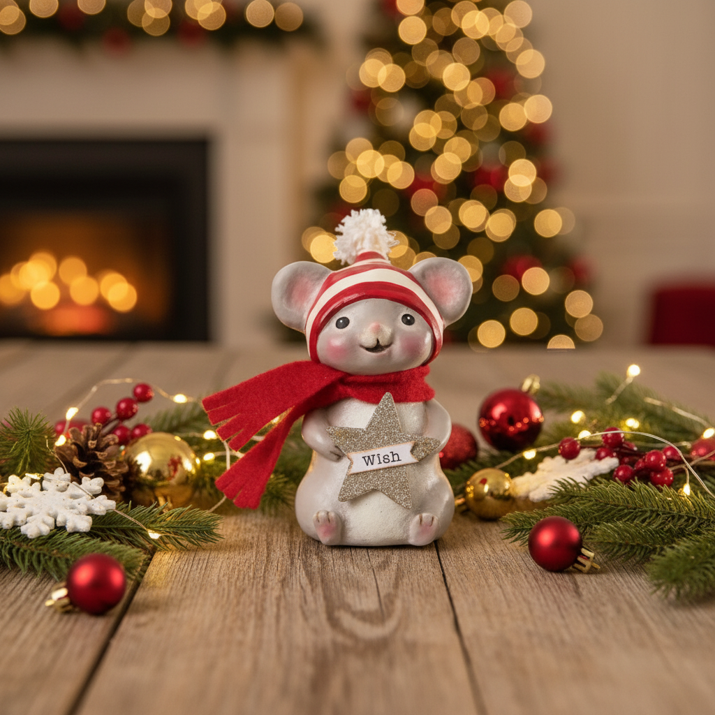 Bethany Lowe Christmas Starlight The Christmas Mouse MA1068 - The Primitive Pineapple Collection