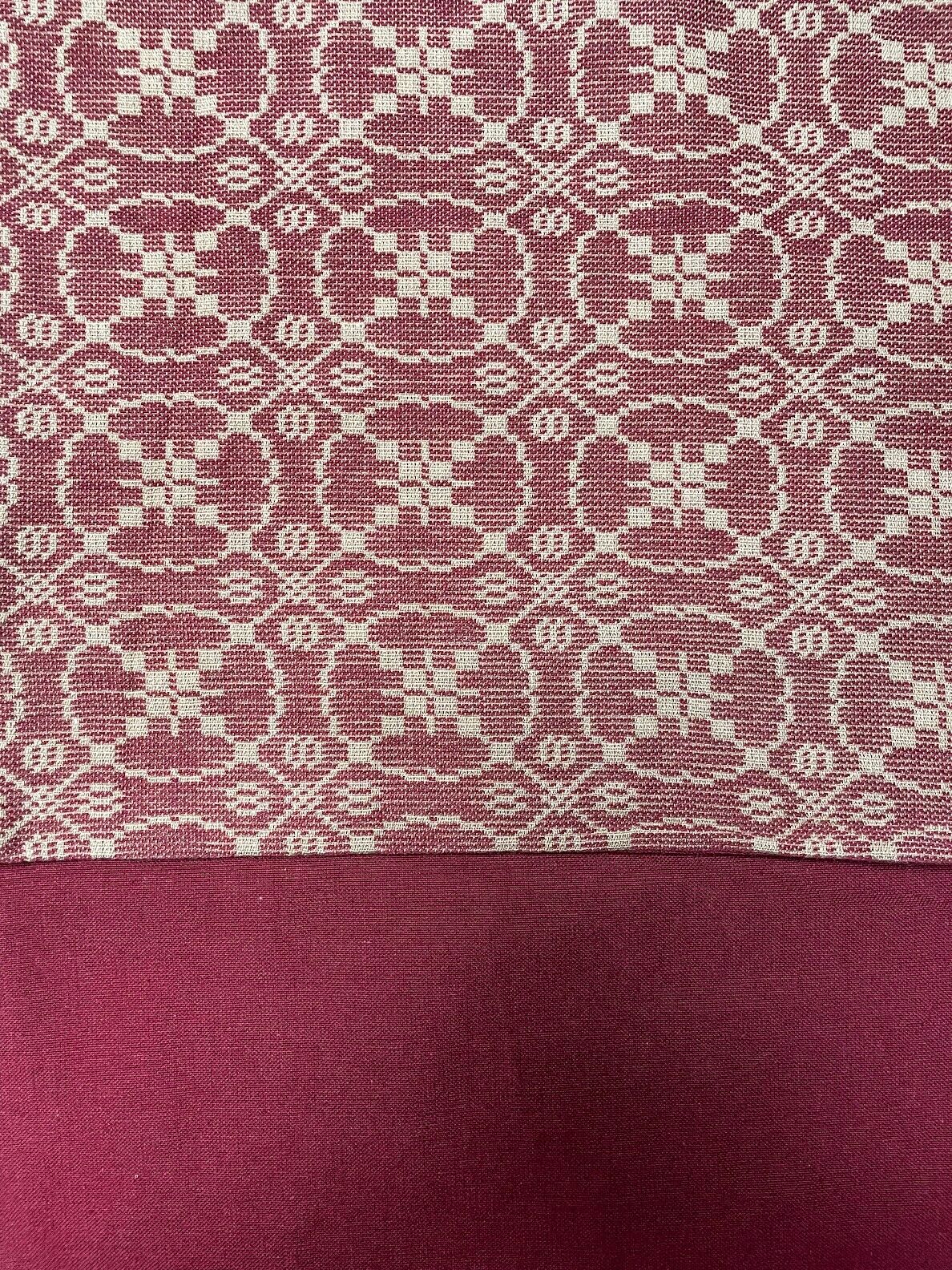 Primitive Marshfield Jacquard Table Runner Barn Red 14 X 36 Farmhouse Cotton - The Primitive Pineapple Collection