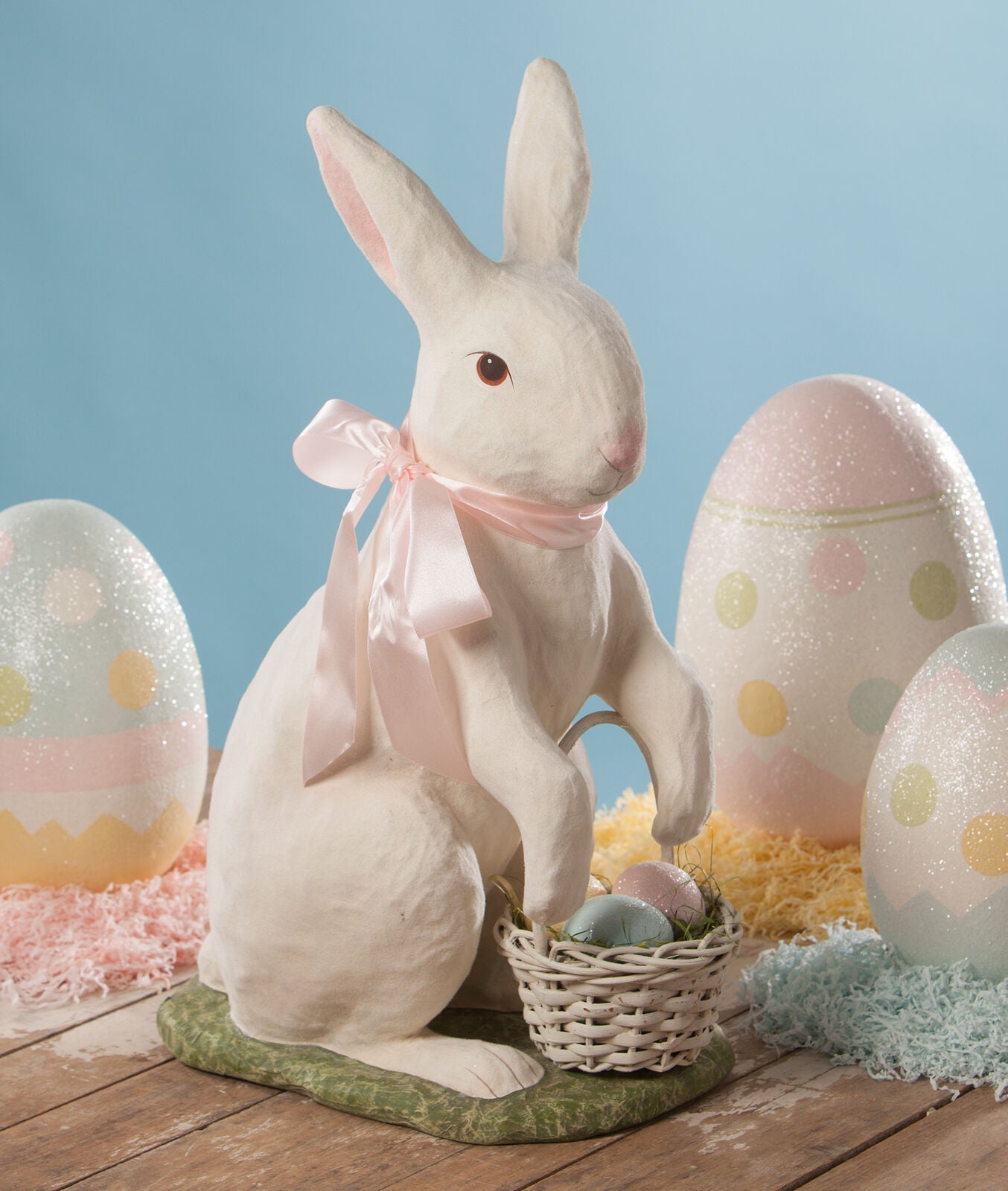 Bethany Lowe Spring Easter Large Easter Egg Hunt Bunny 21" TJ8644 - The Primitive Pineapple Collection