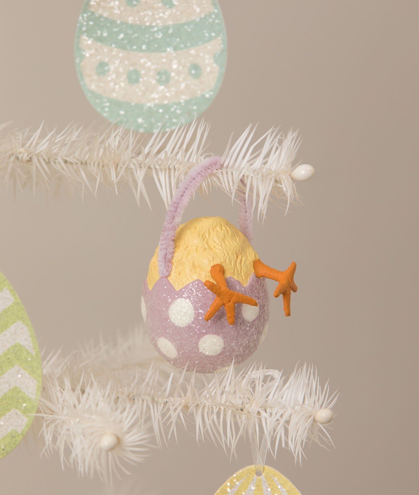 Bethany Lowe Easter Spring Chickie Tail Egg Ornament - The Primitive Pineapple Collection
