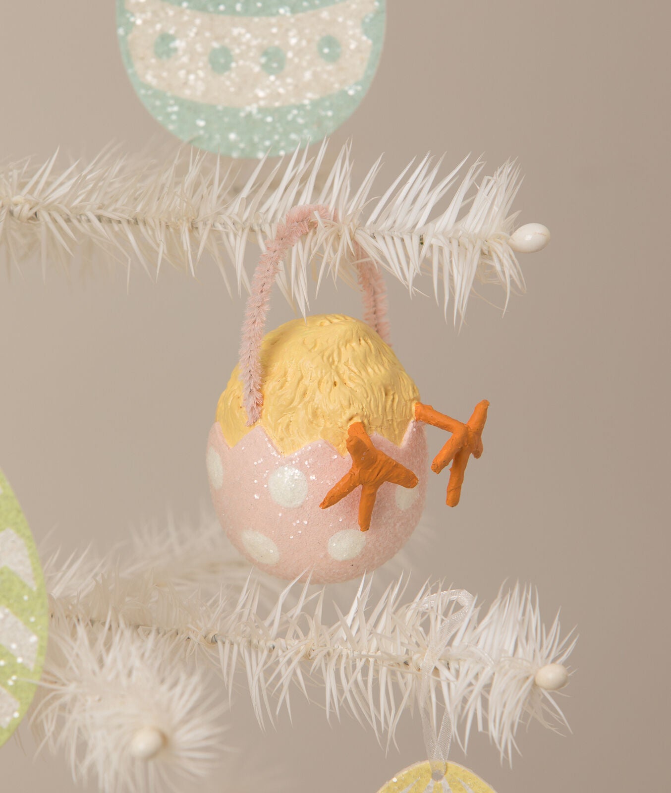 Bethany Lowe Easter Spring Chickie Tail Egg Ornament - The Primitive Pineapple Collection