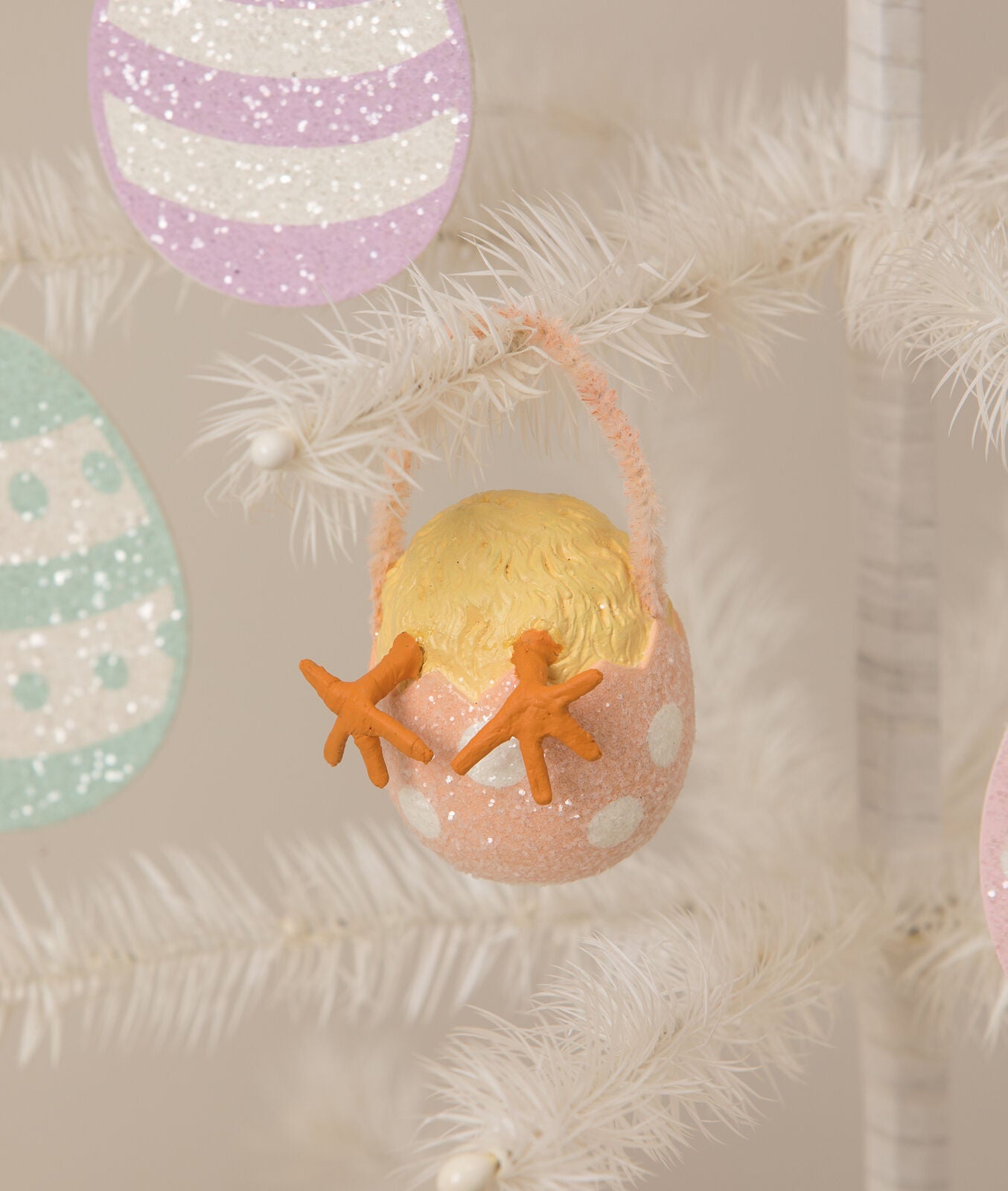 Bethany Lowe Easter Spring Chickie Tail Egg Ornament - The Primitive Pineapple Collection