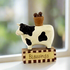Primitive Farmhouse " Blessings" Cow and Apple Basket Block Shelf Sitter - The Primitive Pineapple Collection