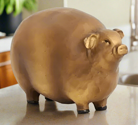Primitive Farmhouse Folk Art Pig Block Shelf Sitter 4" - The Primitive Pineapple Collection