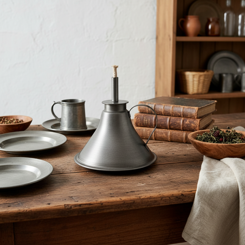 Primitive Colonial Working Oil Lamp Wick Included - The Primitive Pineapple Collection