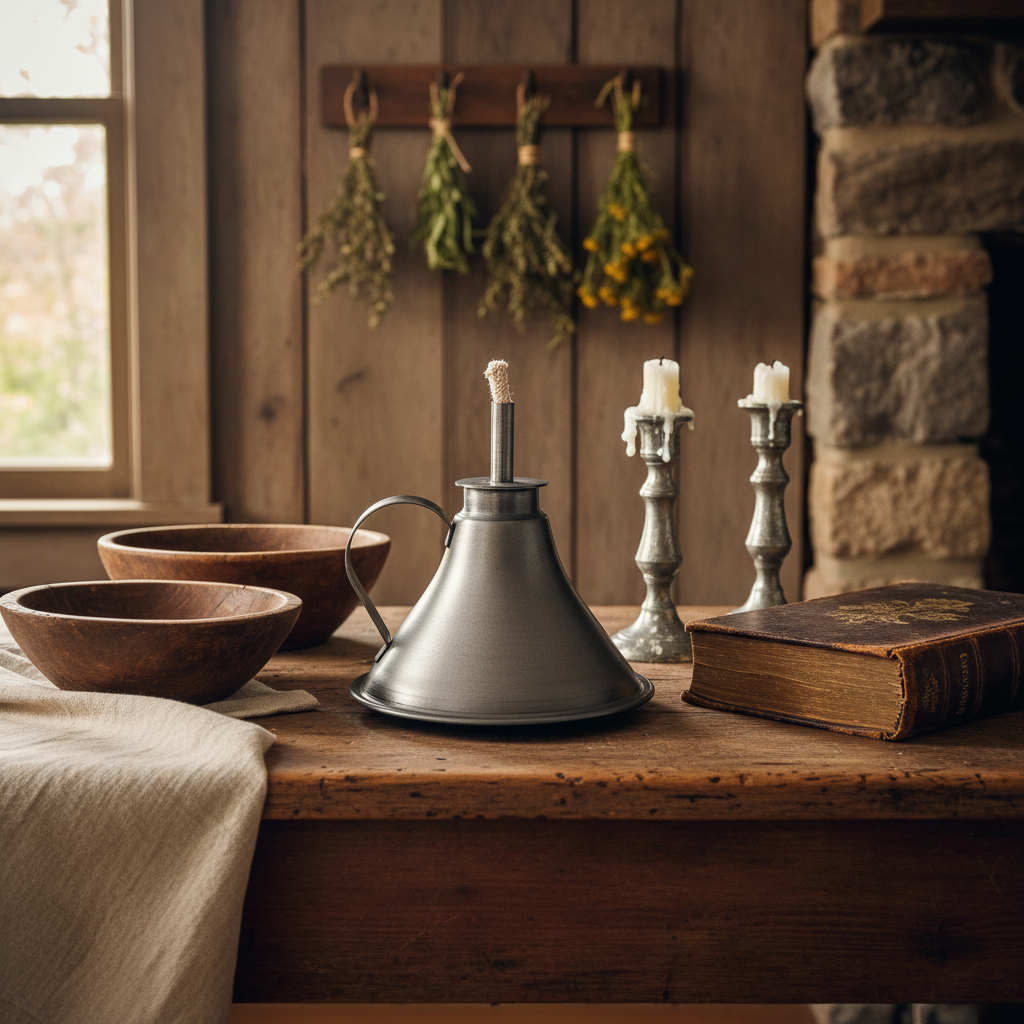 Primitive Colonial Working Oil Lamp Wick Included - The Primitive Pineapple Collection