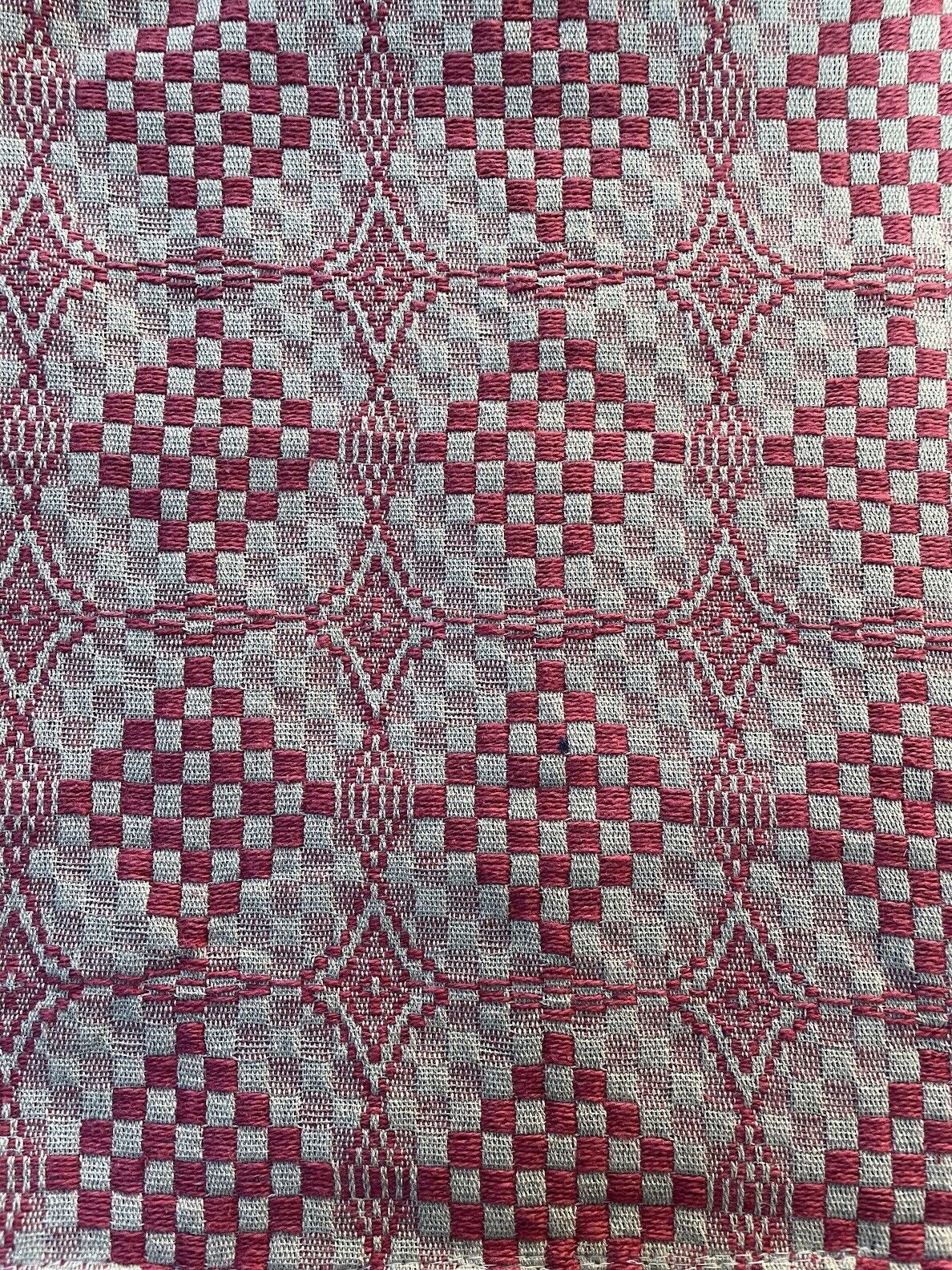 Primitive Shadowbrook Red and Tan 14" x 56" Long Runner Textile Farmhouse - The Primitive Pineapple Collection