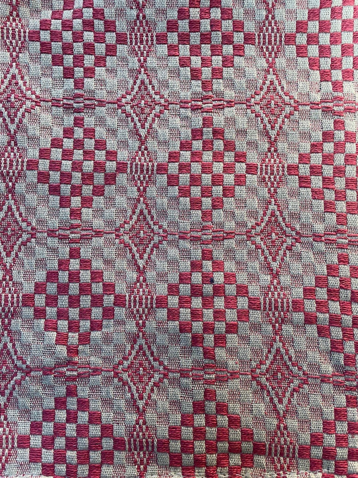 Primitive Shadowbrook Red and Tan Color 34" Square Table Topper - The Primitive Pineapple Collection