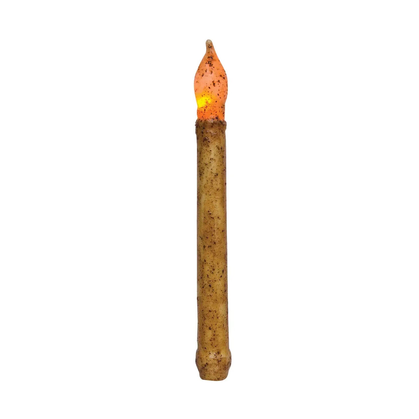 Primitive/Country 9" Burnt Ivory Flicker Taper Candle Timer - The Primitive Pineapple Collection