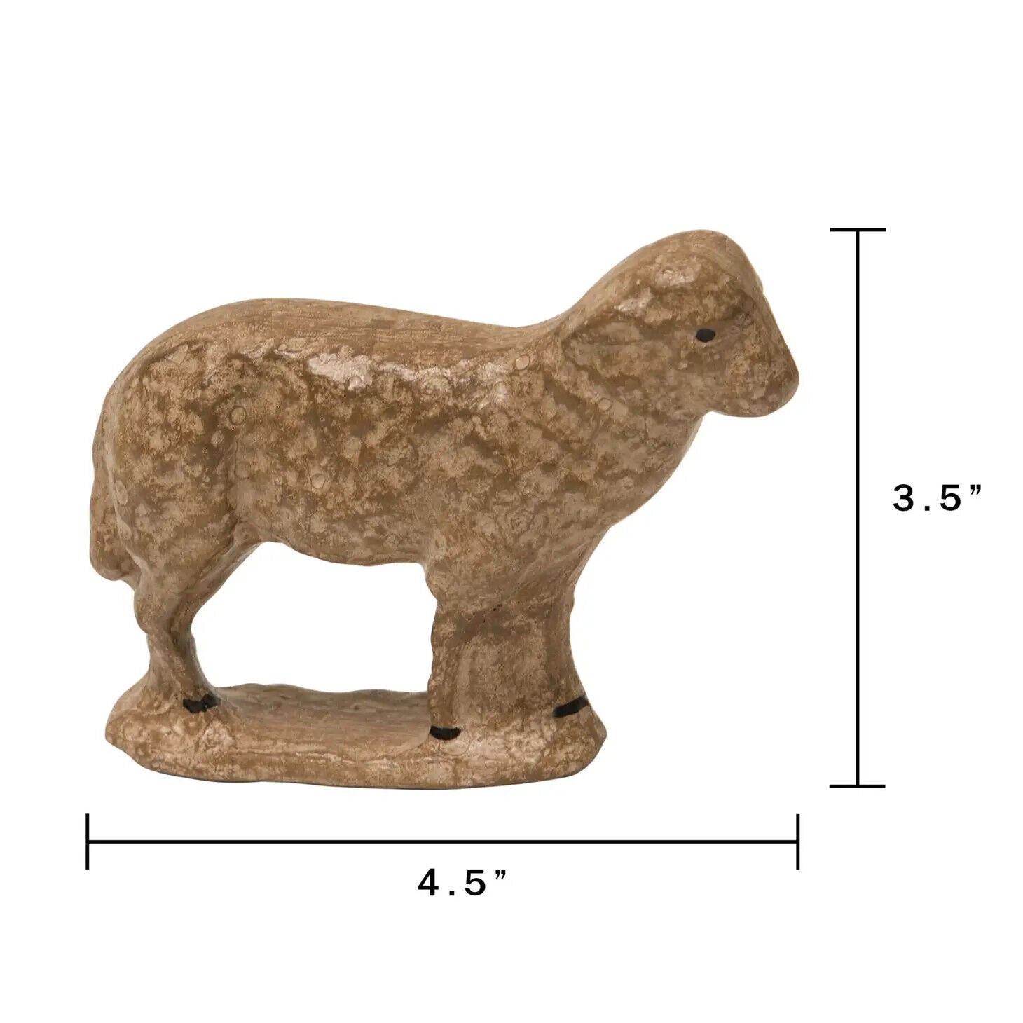 Primitive Country Reproduction Vintage Look 4.5" Resin Sheep Figurine