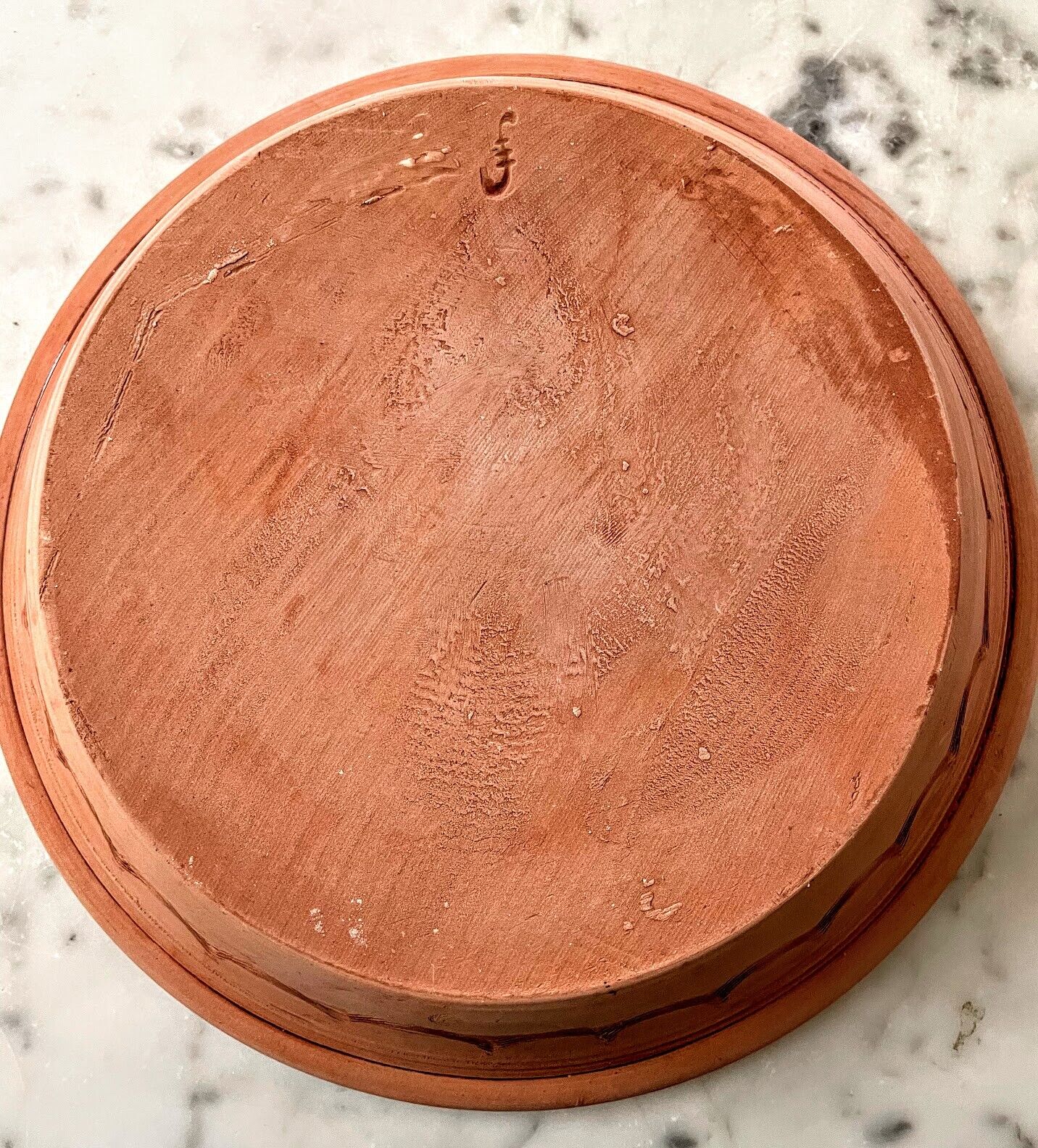 Handmade Primitive Redware Pottery Baking Dish Slipware Starburst 9" Signed - The Primitive Pineapple Collection