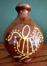 Handmade Primitive Redware Pottery Jug, Brown Slipware Wren Design 6" Signed - The Primitive Pineapple Collection