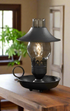 Primitive Farmhouse Black 9" Chamberstick Lamp with Shade and Glass Chimney - The Primitive Pineapple Collection