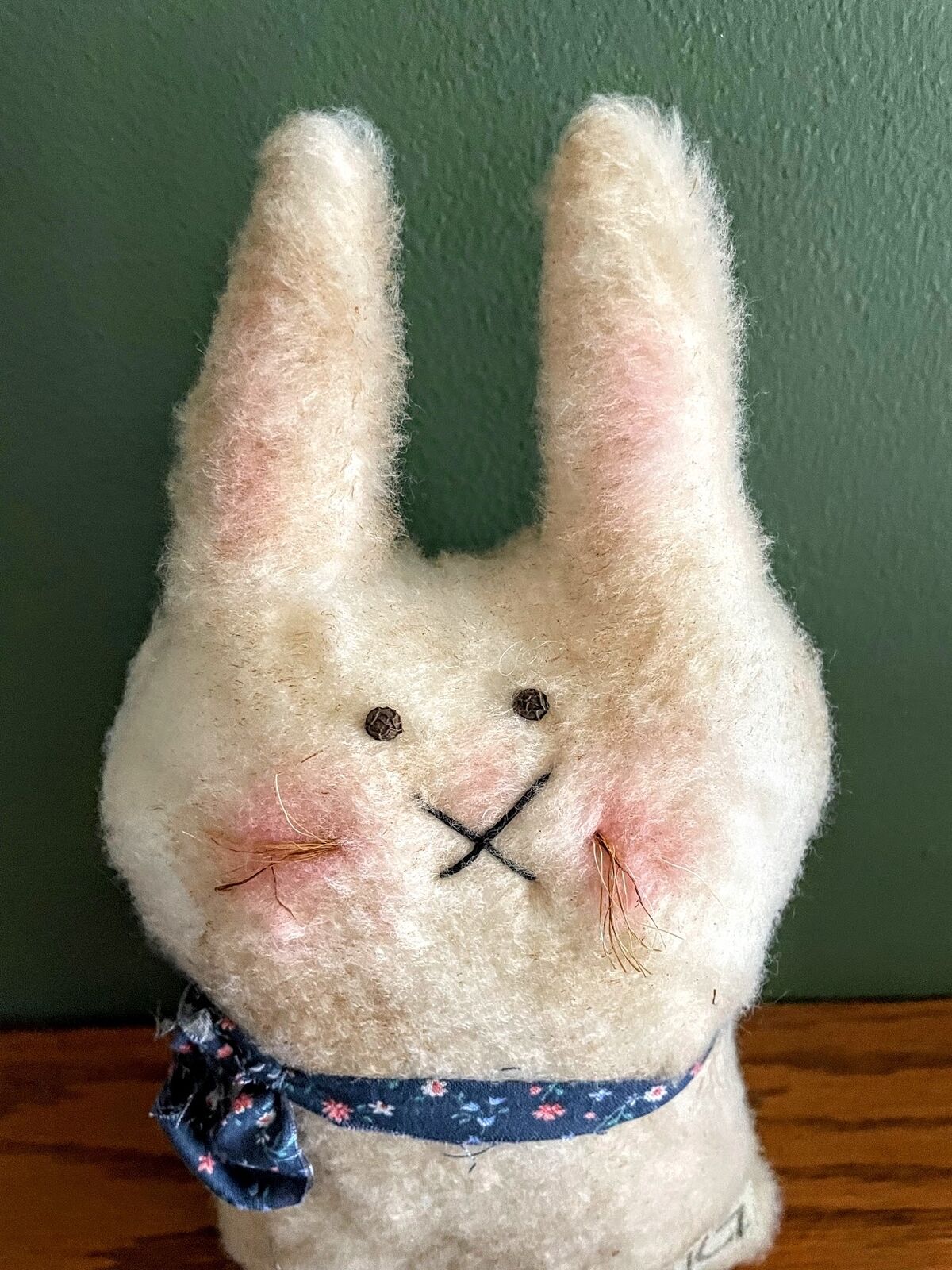 Primitive Folk Art Handmade Spring Bunny Rabbit Shelf Tuck 10" Farmhouse - The Primitive Pineapple Collection