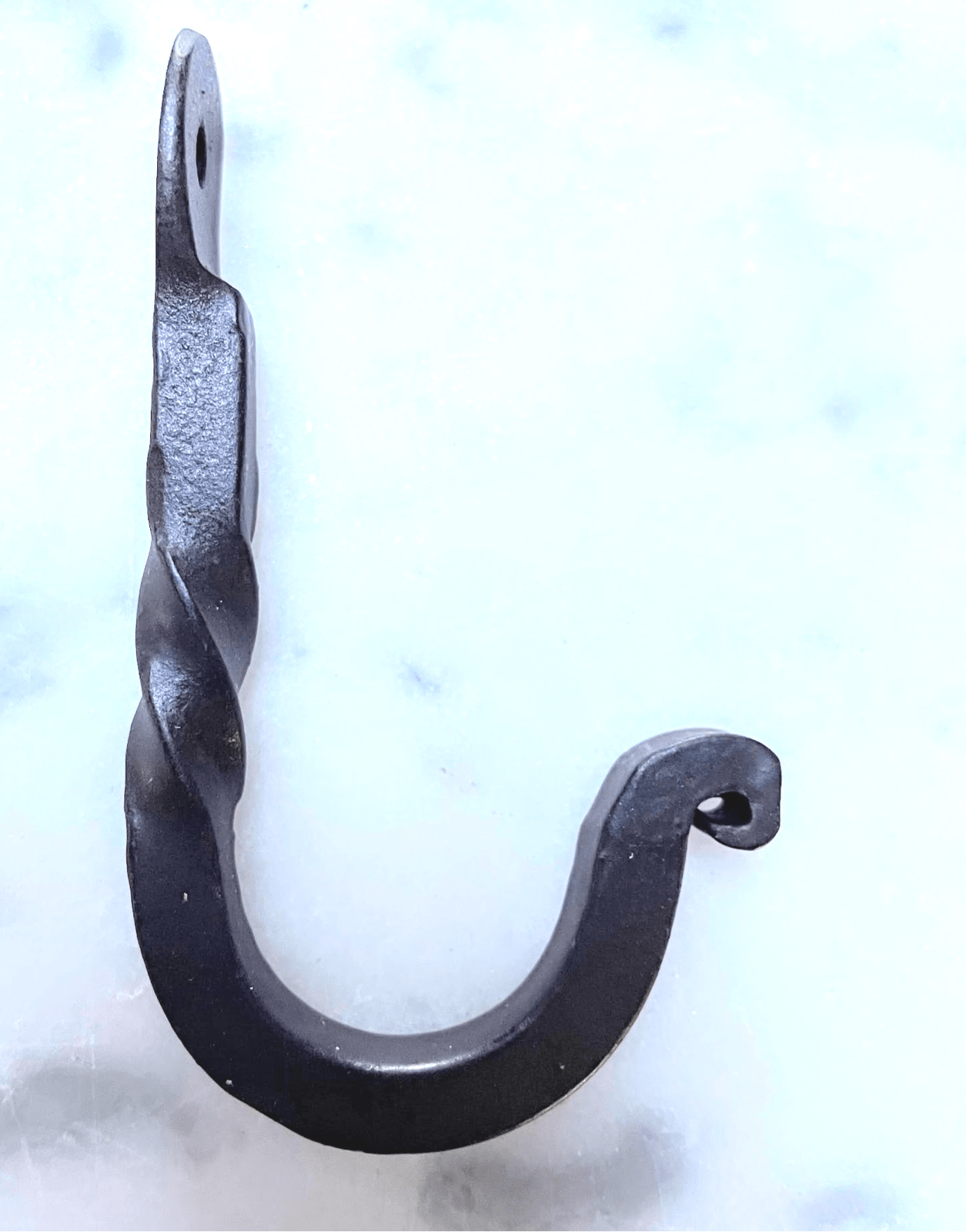 Primitive Colonial Wrought Iron 2.5" Braided Black Hook - The Primitive Pineapple Collection
