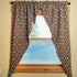 Primitive Patriots Knot Weave Cranberry,Black, Tan 63 x 72 " Long Swag Curtain - The Primitive Pineapple Collection
