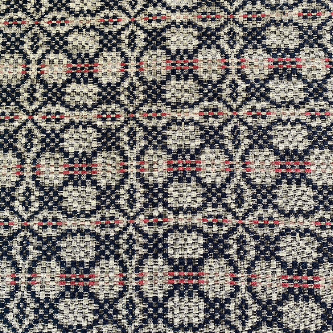 Primitive Patriots Knot Weave Cranberry,Black, Tan 63 x 72 " Long Swag Curtain - The Primitive Pineapple Collection